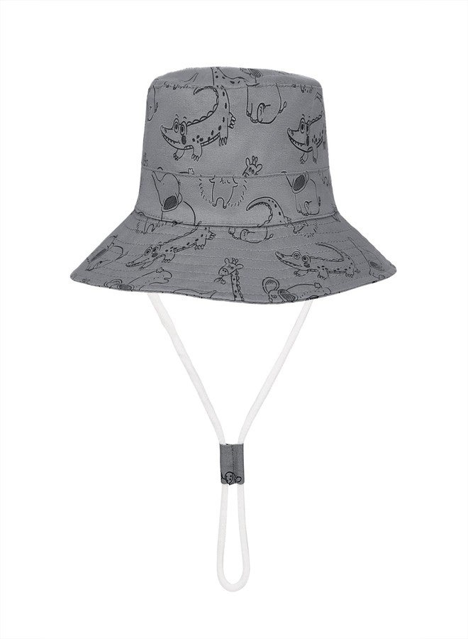 Komorebi Baby Sun Hat UPF 50+ Sun Protective Toddler Bucket Hat Summer Kids Beach Hats Wide Brim Outdoor Play Hat for Boys Girls C Dark Grey 2-4T - Image 1